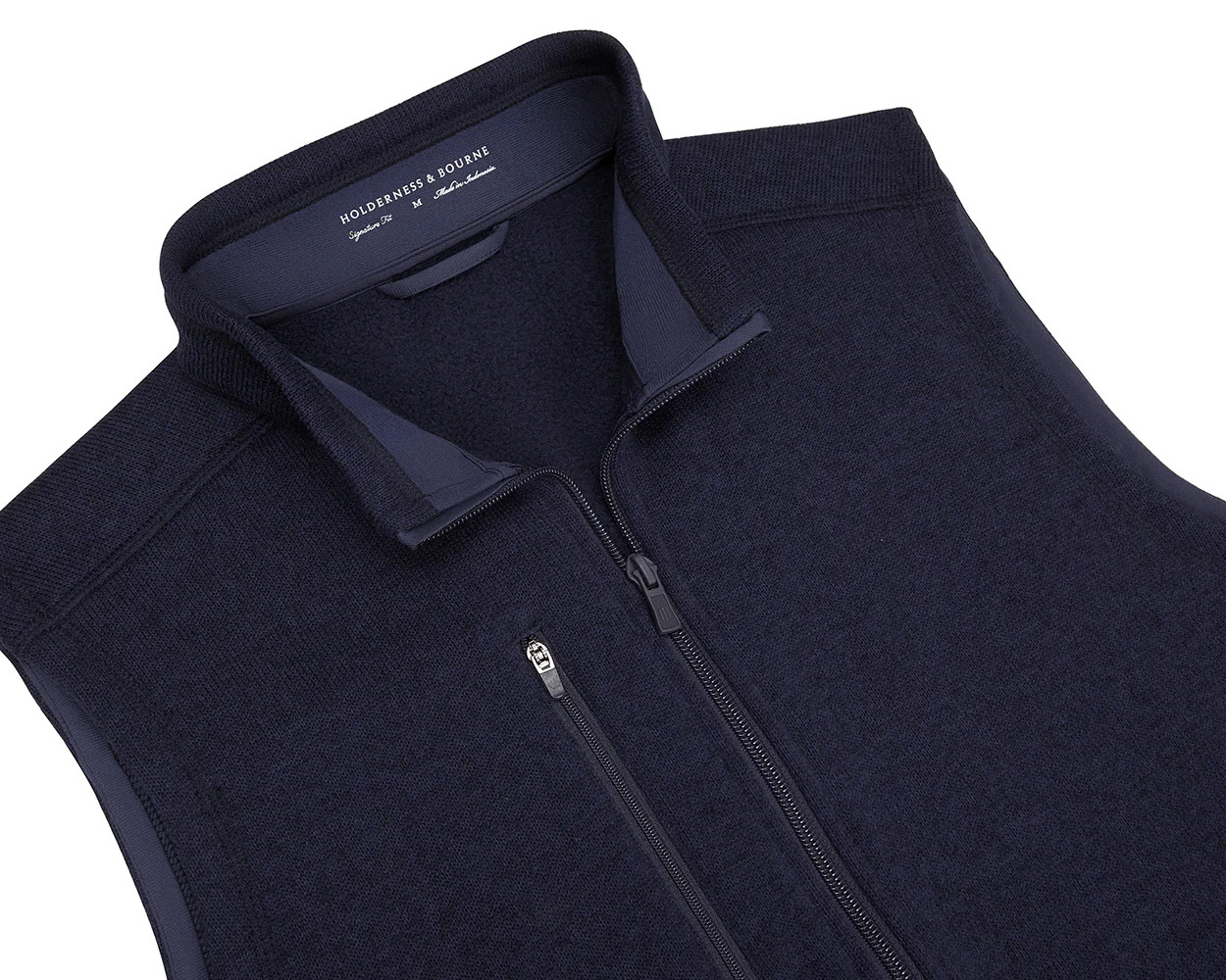 The Ashby Vest: Heathered Dark Navy | Holderness & Bourne
