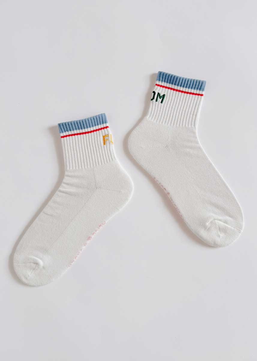 Fun Mom Striped Cuff Mini Crew Sock | Alice & Wonder