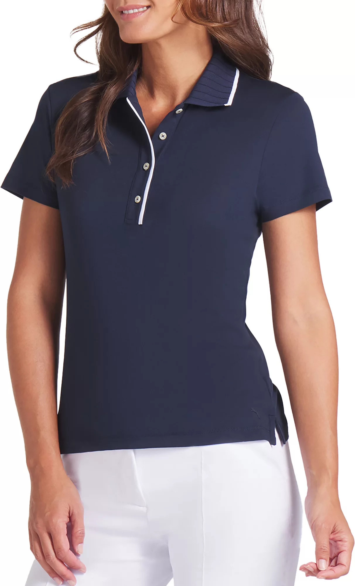 PUMA Women's CLOUDSPUN Bridges Golf Polo, XXL, Deep Navy Blue | Golf Galaxy