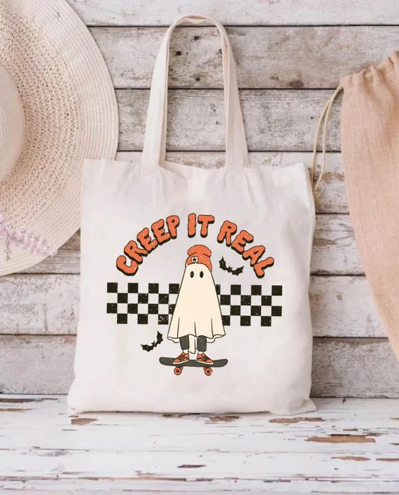 Halloween Tote Bag Halloween Candy Bag Canvas Tote Bag - Etsy | Etsy (US)