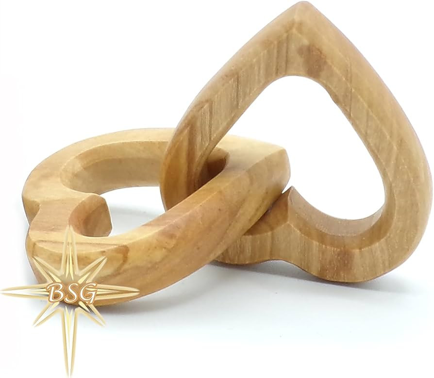 Dacaret Factory Interwind Olive Wood Hearts Joined Together, a Great Gift on Valentines, Engageme... | Amazon (US)