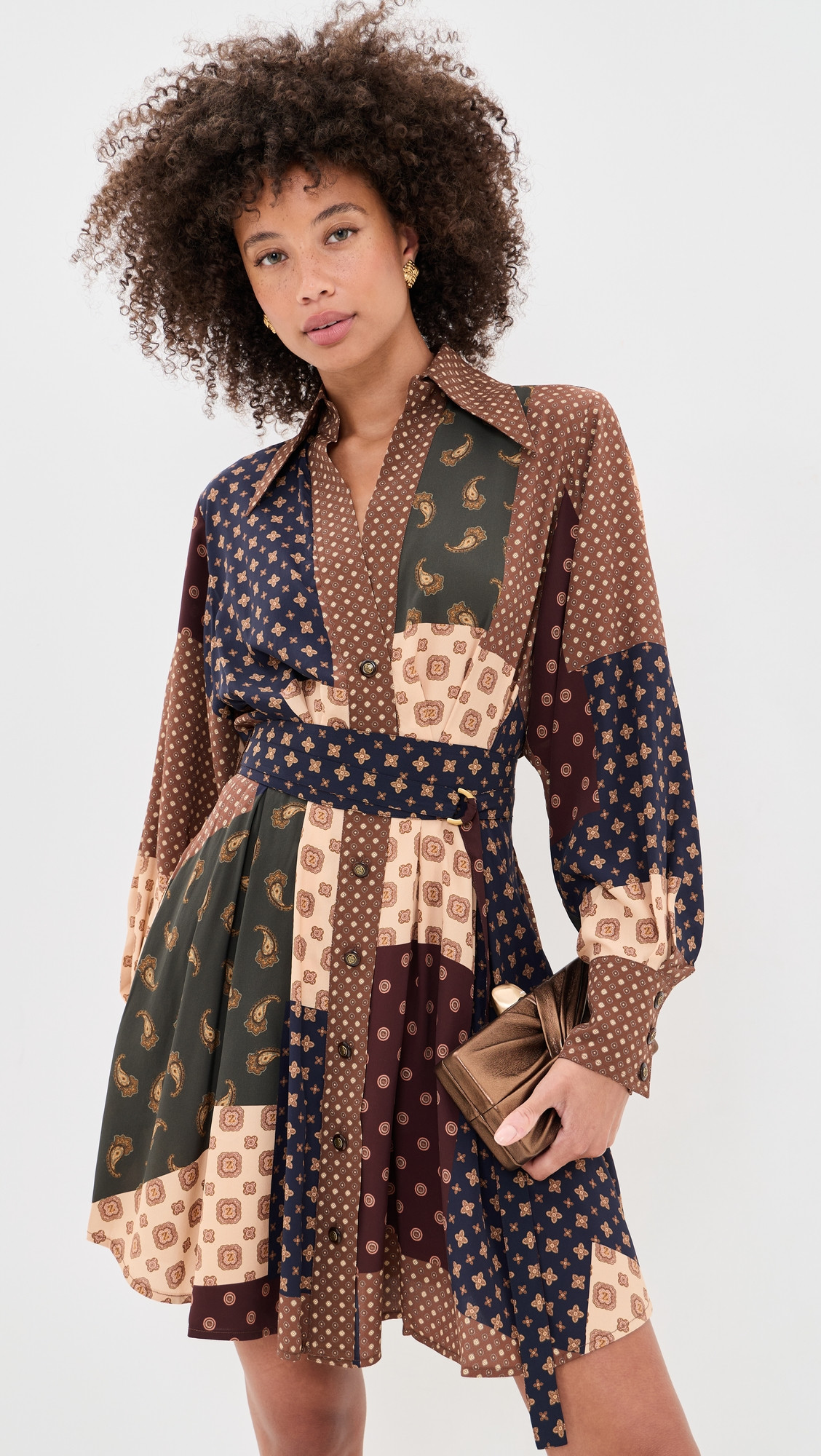 Zimmermann Tuck Mini Dress Geo Patch Print 1 | Shopbop
