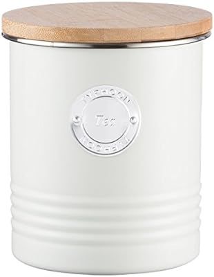 Typhoon Living Cream Tea Canister, Airtight Bamboo Lid, Durable Carbon Steel Design with a Hard-w... | Amazon (US)