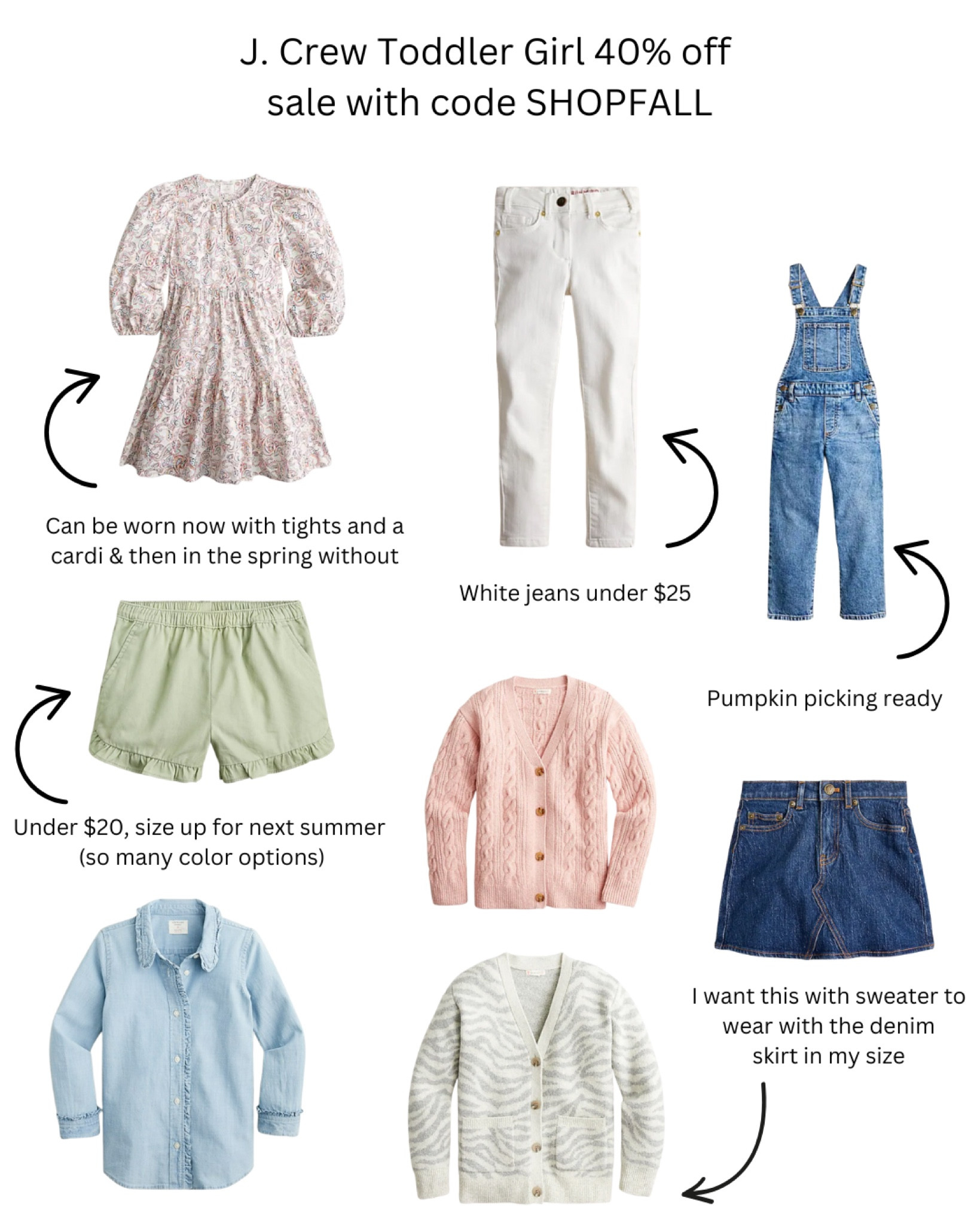 J. Crew Toddler Girl additional 40% off sale with code SHOPFALL

#LTKkids #LTKunder50 #LTKsalealert