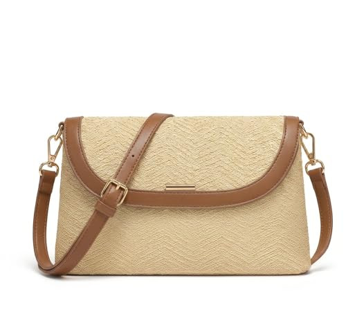 CHUNLI Straw Purse for Women, Woven Beach Crossbody Bag with Adjustable Strap, Summer Boho Resort... | Amazon (US)