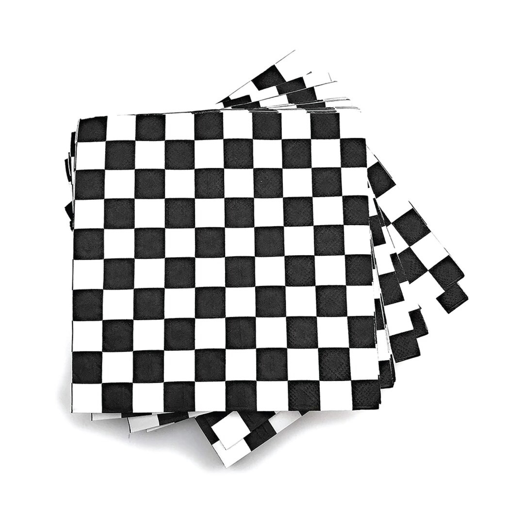Checkered Race Car Napkins Racing Napkins, Racing Birthday Party, Checkerboard Napkins, Car Party... | Etsy (US)