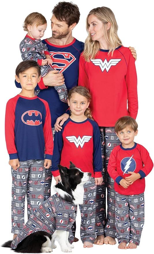 PajamaGram Justice League Family Pajama Sets, Red/Gray | Amazon (US)