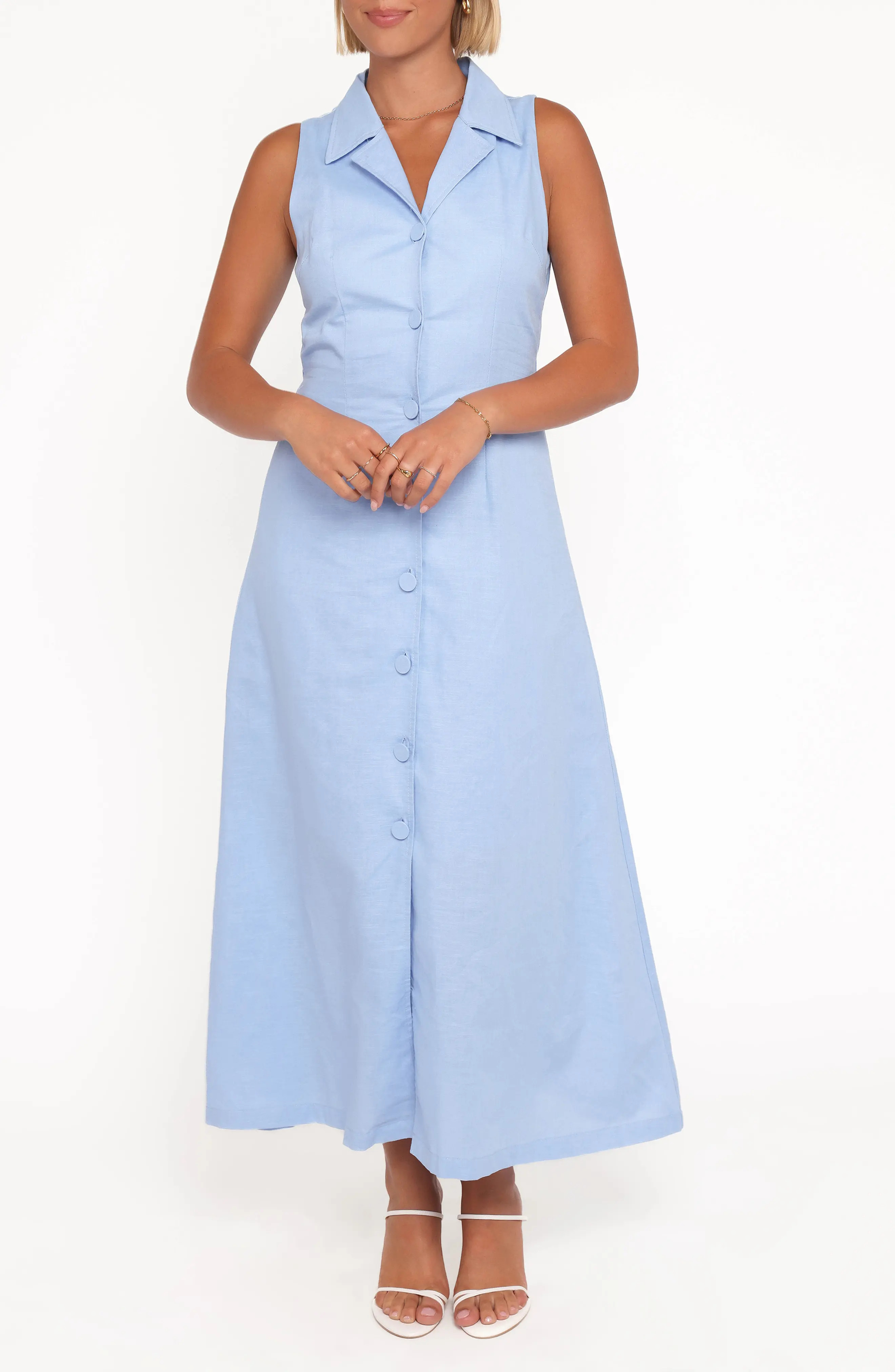 Galia Sleeveless Cotton & Linen Maxi Shirtdress (Women) | Nordstrom | Nordstrom