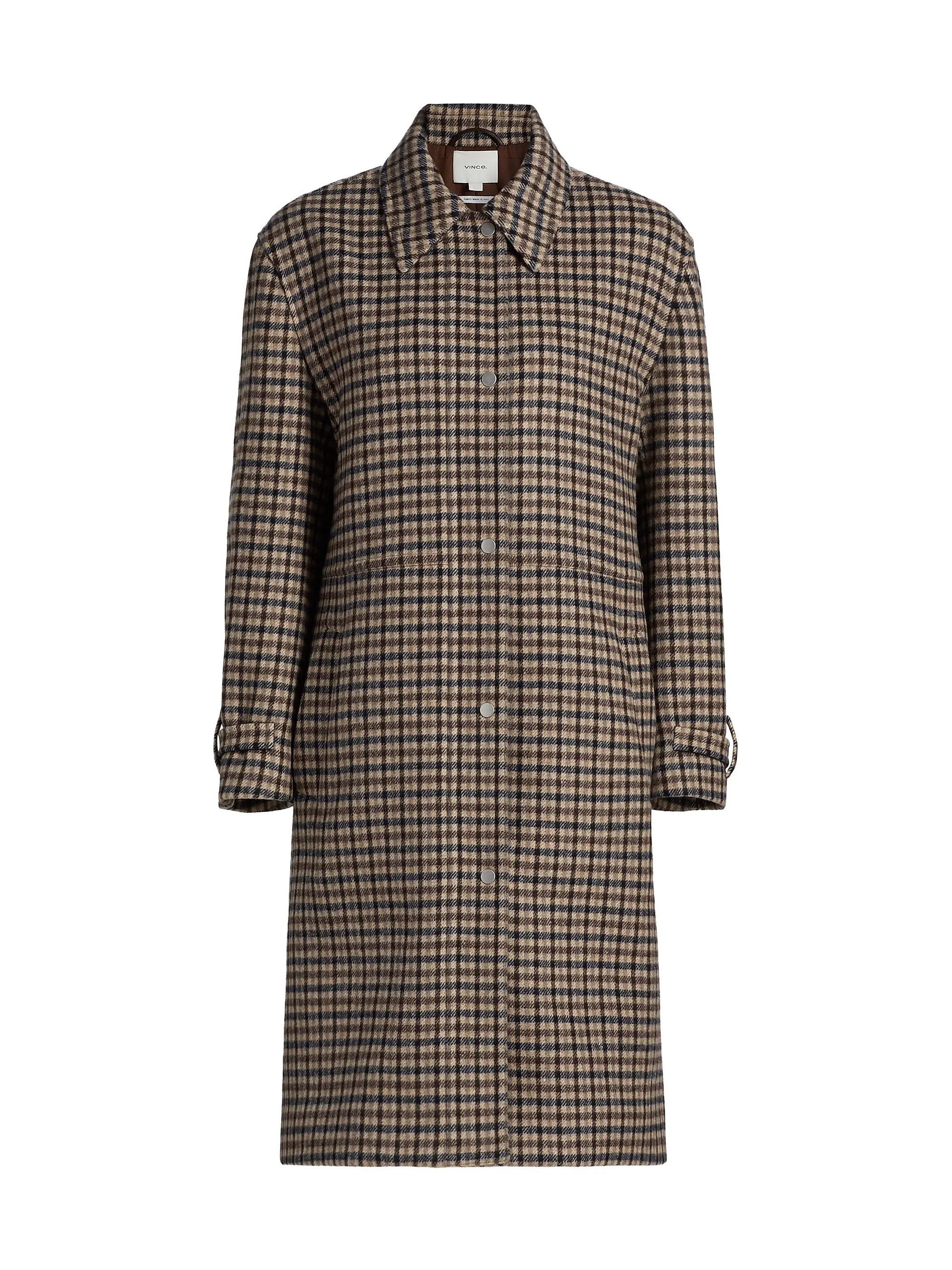 Plaid Wool-Blend Car Coat | Saks Fifth Avenue