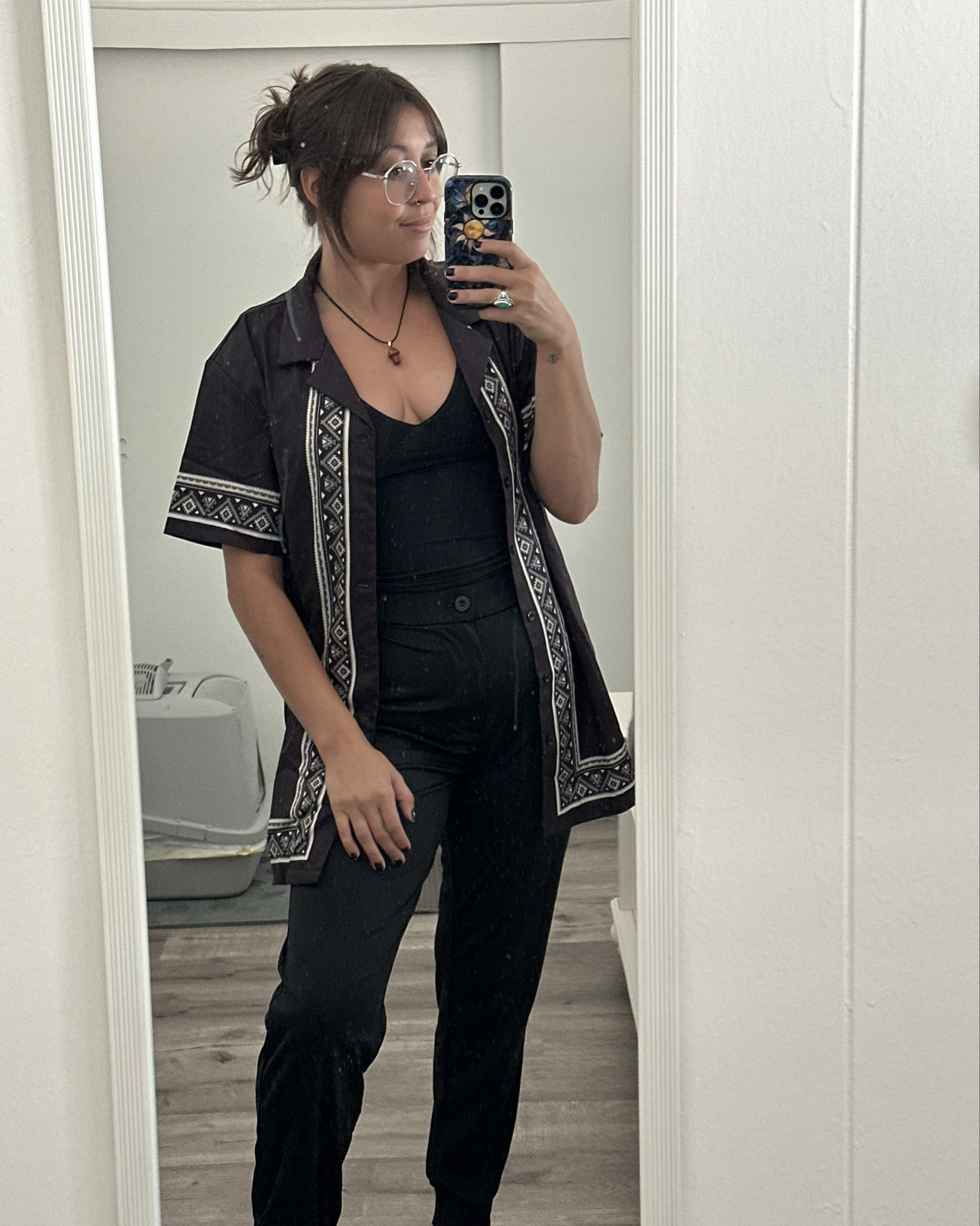 Obsessed with this black collared button up shirt with my black slacks. It’s super comfy and silky. I styled it two ways! Super cutesy fit to wear to coffee with my girls!

#LTKMens #LTKWorkwear #LTKSeasonal