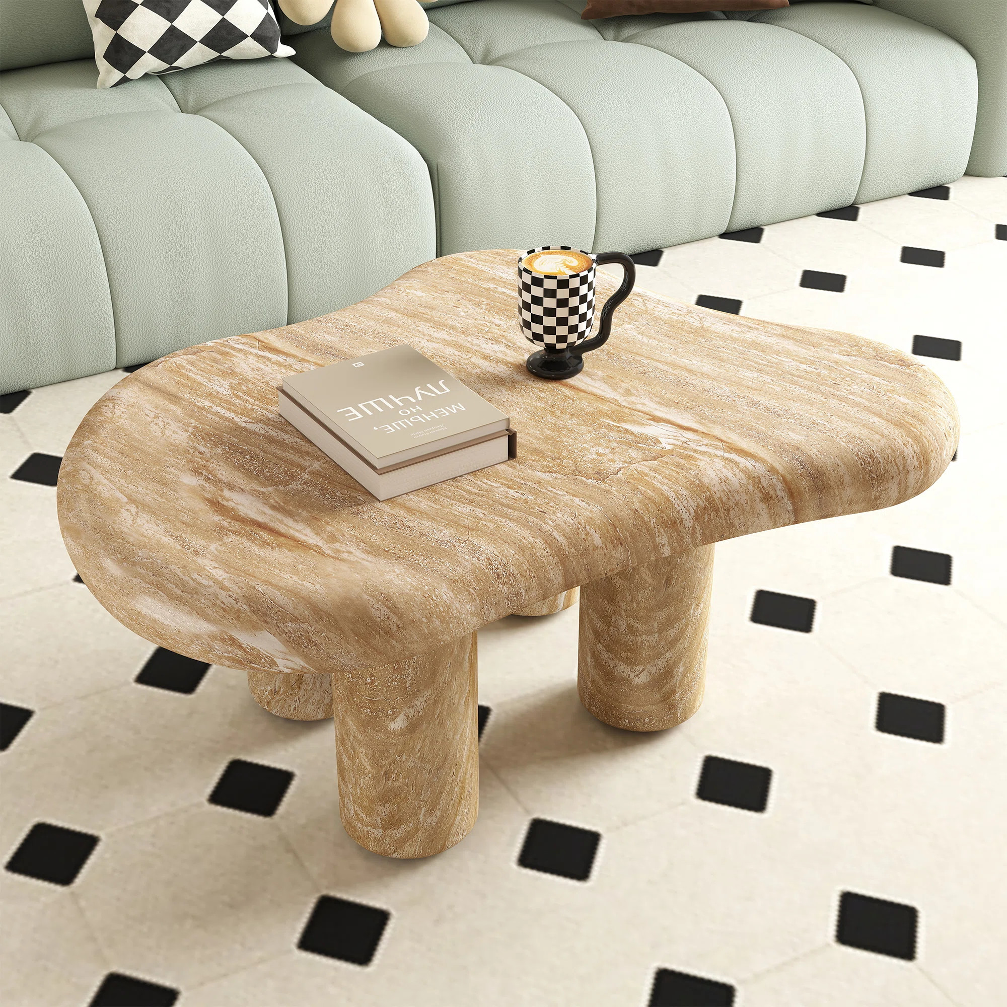 Cloud Coffee Table With 4 Legs, Modern Coffee Table For Living Room/Bedroom/Guest Room | Wayfair North America