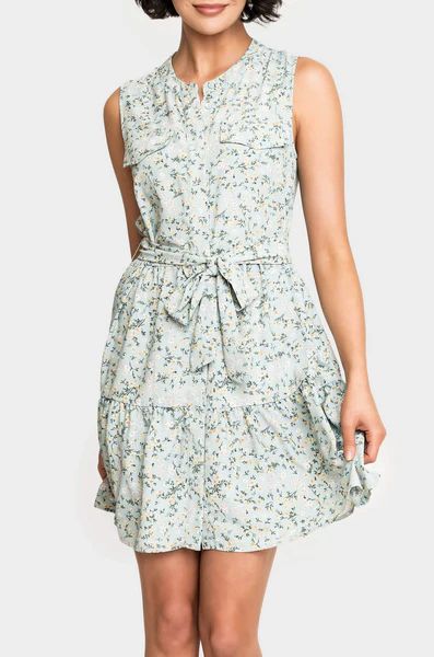 Wildflower Sleeveless Belted Tiered Dress | Gibson
