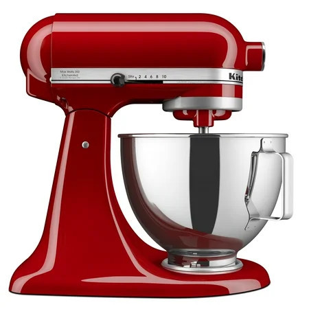 KitchenAid Deluxe Series 4.5 Quart Tilt-Head Stand Mixer with Stainless Bowl, Empire Red, KSM97ER | Walmart (US)