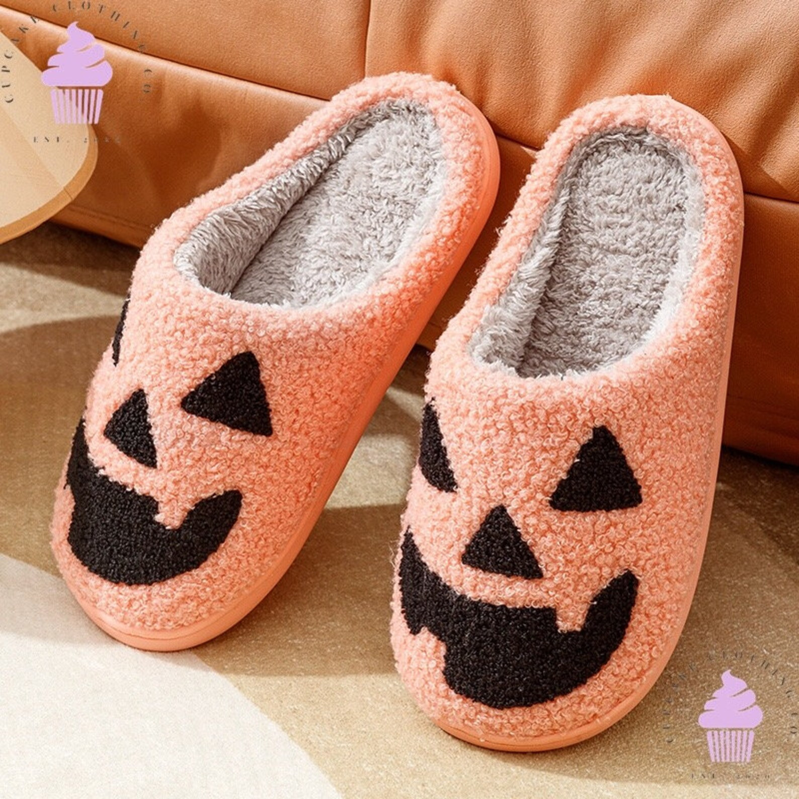 Halloween Pumpkin Slippers Fluffy Spooky Slippers  Halloween - Etsy | Etsy (US)