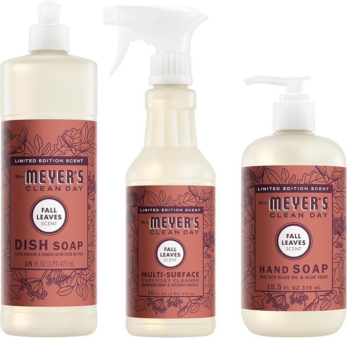 Mrs. MEYER'S Fall Leaves Kitchen Set Variation, Includes Dish Soap, Hand Soap and Multi-Surface C... | Amazon (US)