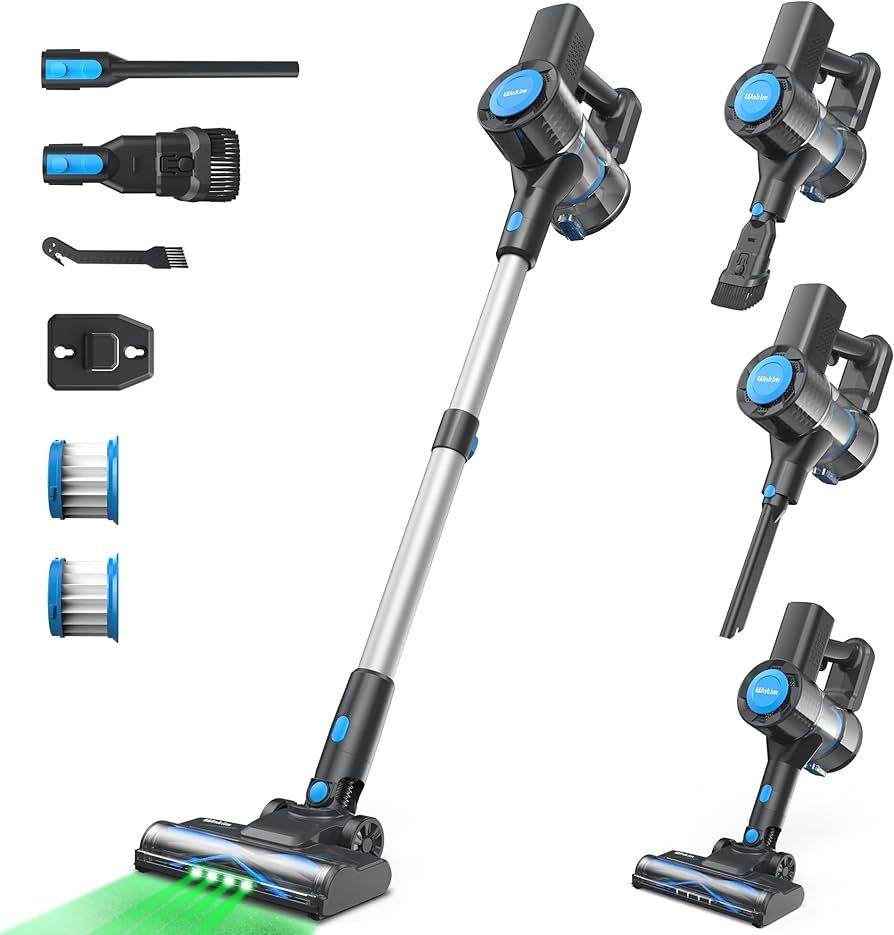 WnkimTech Cordless Vacuum Cleaner, Powerful Lightweight Stick Vacuum with 2200 mAh Battery, 6-in-... | Amazon (US)