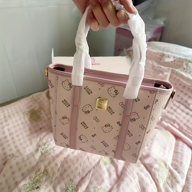 TEMU Hello Kitty Handbag, Women's Style, Pink Animal Print, Lightweight, With Fixed Shoulder Strap, Zipper Closure, Polyester Lining, Decorative Lace, Includes Clutch - Honey Design | Temu Affiliate Program