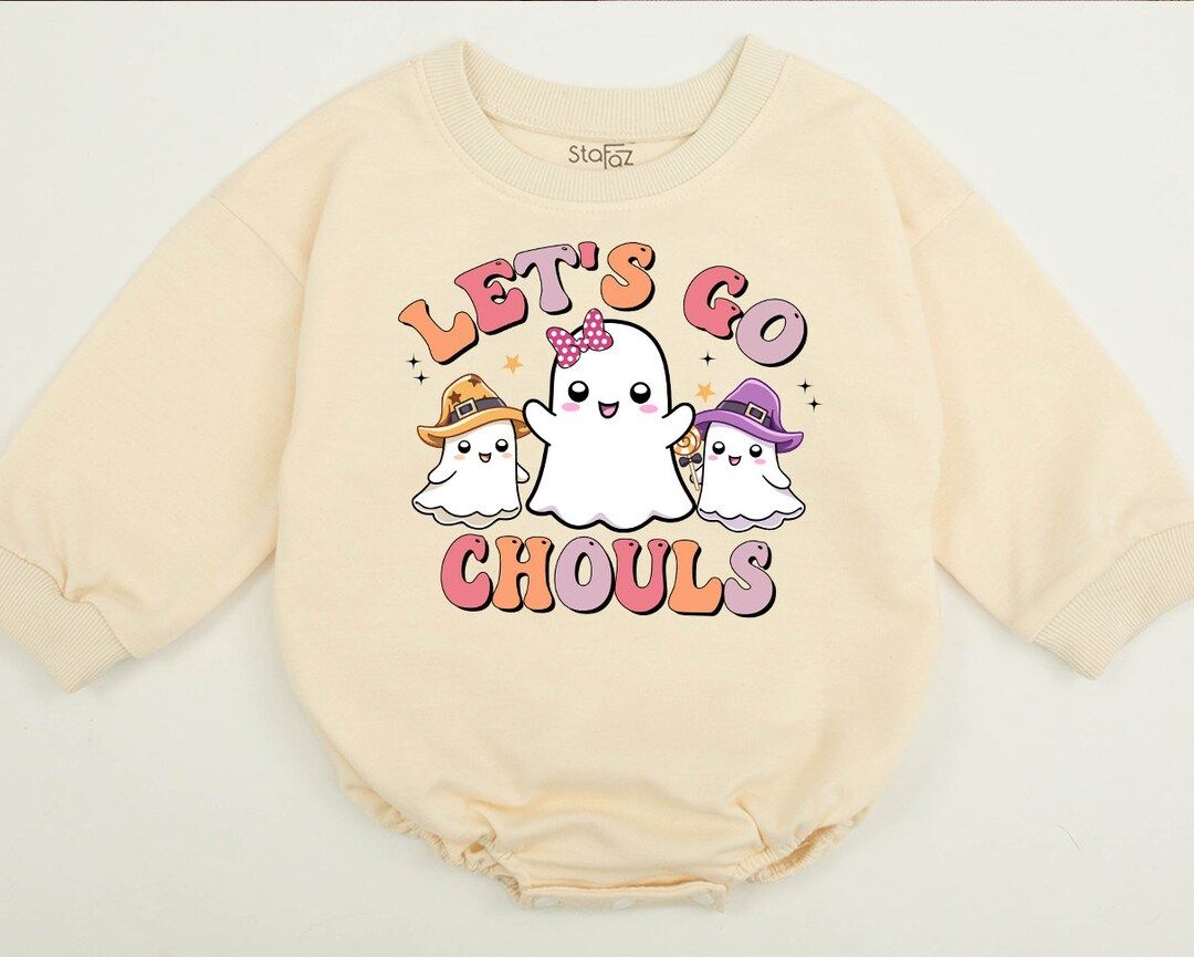 Retro Halloween Sweatshirt Kids Let's Go Ghoul Sweater - Etsy | Etsy (US)