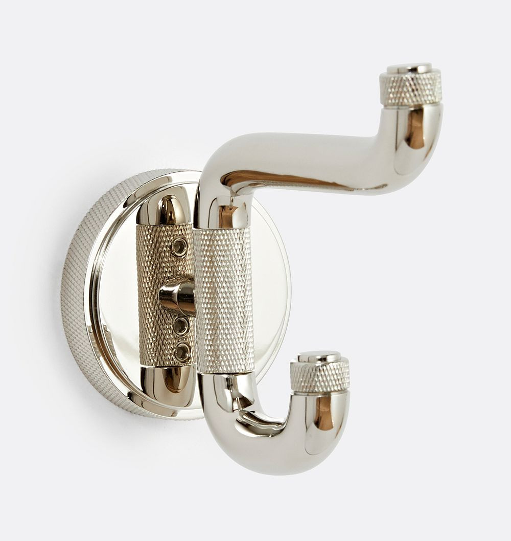 Trask Double Hook, Polished Nickel | Rejuvenation