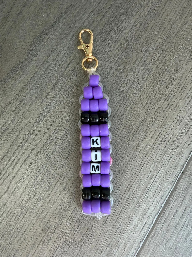 Pony bead crayon keychain | Etsy (Global)