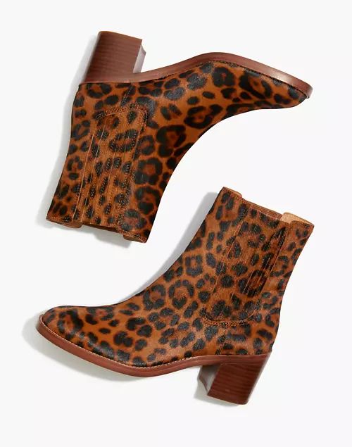 The Autumn High Chelsea Boot in Leopard Calf Hair | Madewell