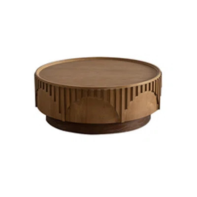 Natural wood color Solid Manufactured Wood Round Coffee Table | Wayfair North America