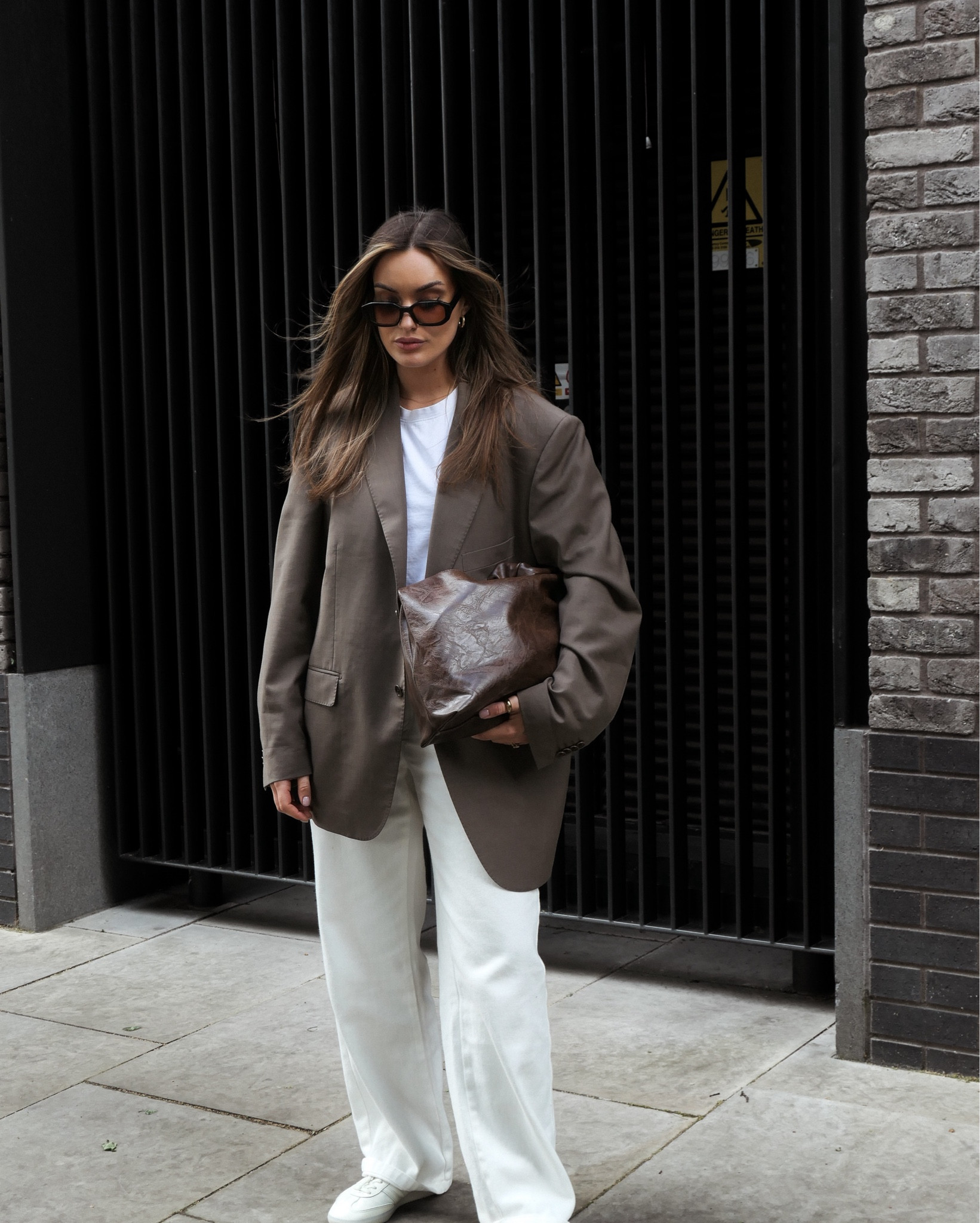 White leather sambas, Oversized blazer, Arket t shirt, casual styling 

#LTKeurope #LTKfindsunder50