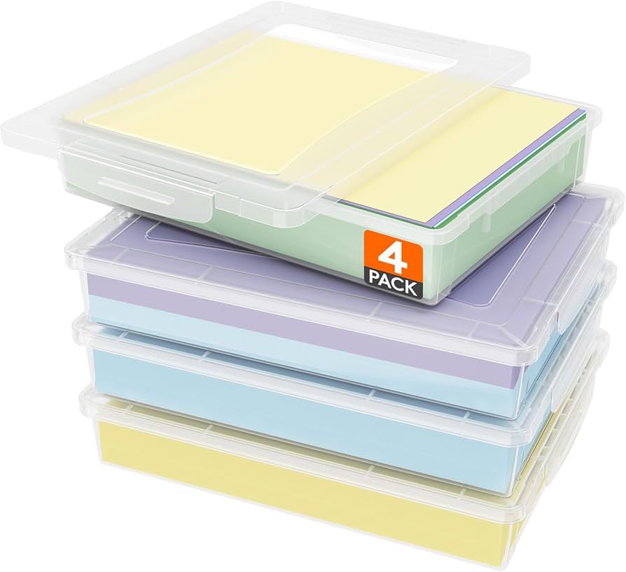 Lifewit Paper Organizer Storage with Lid, Fits 8.5" x 11" Letter, 4 Pcs | Amazon (US)