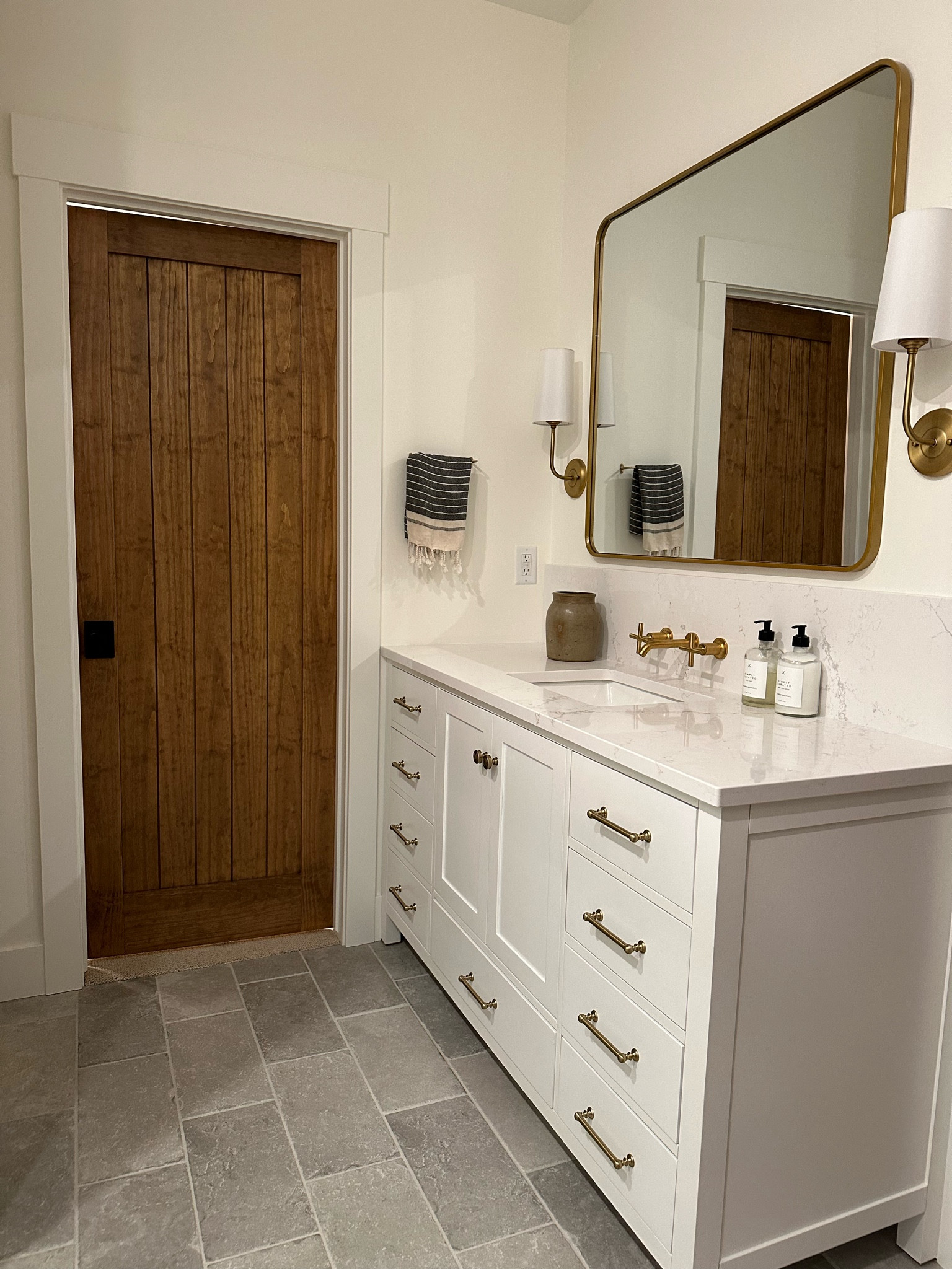 Primary bathroom at the new house! Just missing a rug and greenery!

#LTKhome #LTKSeasonal