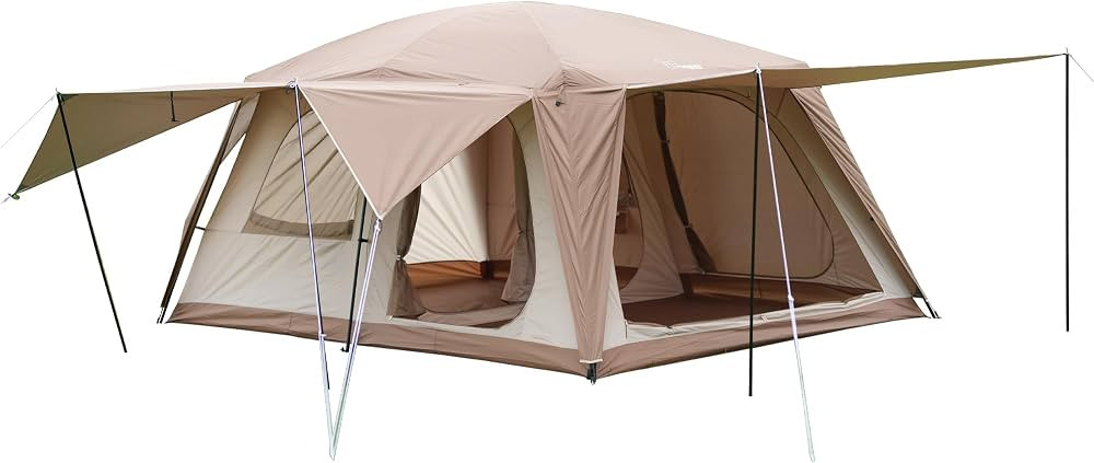 Vidalido 8-10 Person Camping Tent with 3 Door 2 Room Large Family Cabin Tents, Double Layer Water... | Amazon (US)