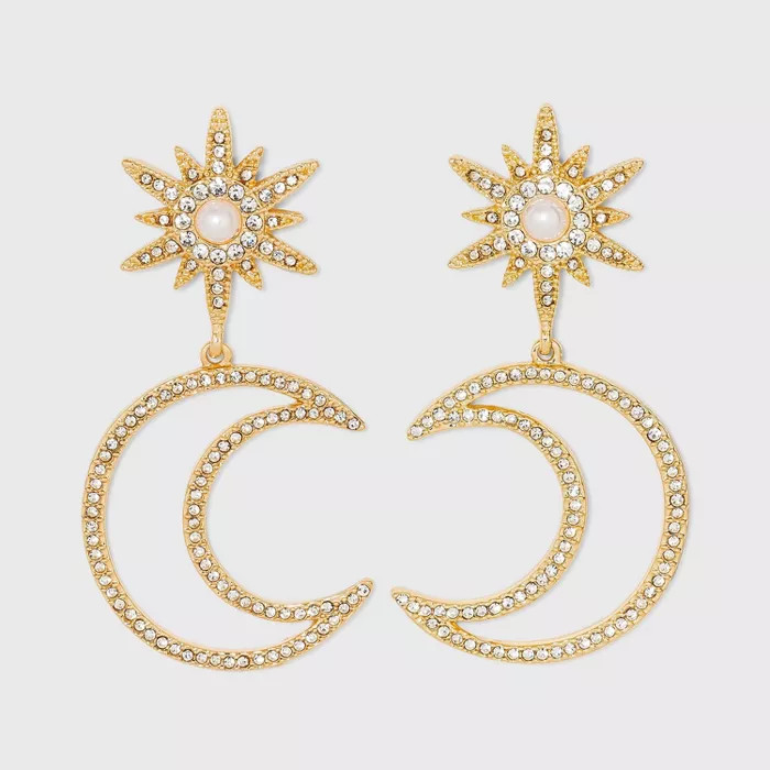 SUGARFIX by BaubleBar Star and Moon Drop Earrings - Gold | Target
