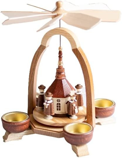 Rudolphs Schatzkiste Pyramid with Church 24cm Christmas Pyramid Table Pyramid ore Mountains New | Amazon (US)