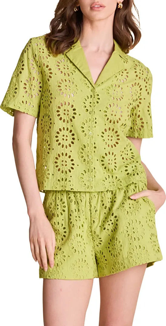 Eyelet Embroidery Camp Shirt | Nordstrom