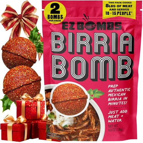 EZ Bombs Birria Bomb Seasoning, Pack of 2 – Authentic Mexican Spice Mix for Tacos, Burritos, Nachos, and Quesadillas – Made with Real Chiles, Herbs, and Spices for Quick and Flavorful Meals | Amazon (US)