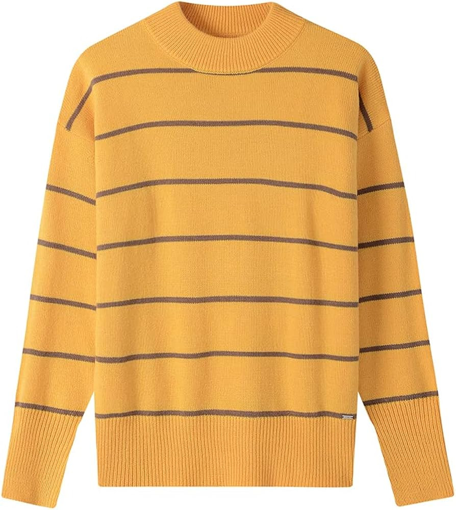 Striped Tunic Sweater for Women's Long Sleeve Turtleneck Cozy Knit Sweater Casual Loose Pullover ... | Amazon (US)