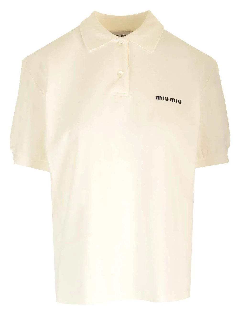 Miu Miu Logo-Embroidered Short-Sleeved Polo Shirt | Cettire Global