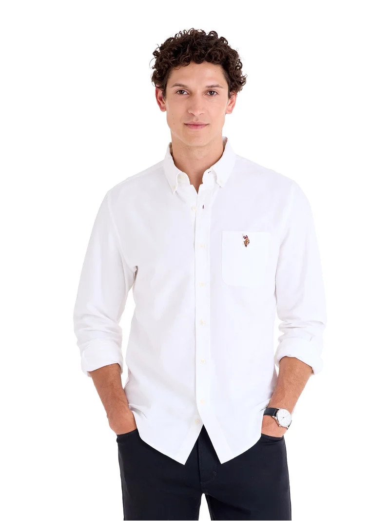 U.S. Polo Assn. Men's Long Sleeve Oxford Shirts | Walmart (US)