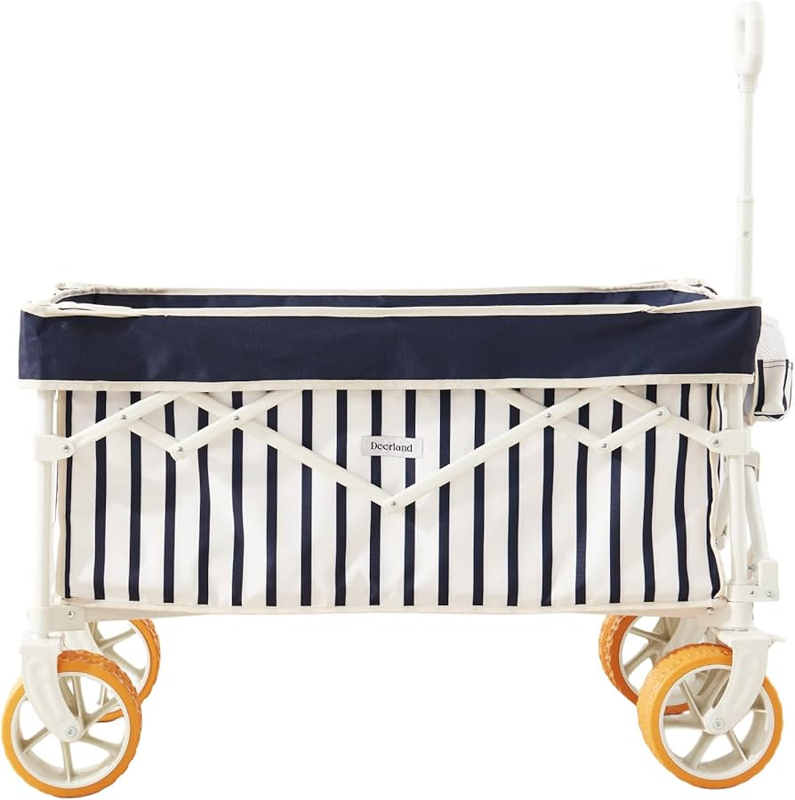 Beach Wagon for Sand with 6.7" Fat Tires, Foldable Beach Cart for Beach & Camping, Large Capacity... | Amazon (US)