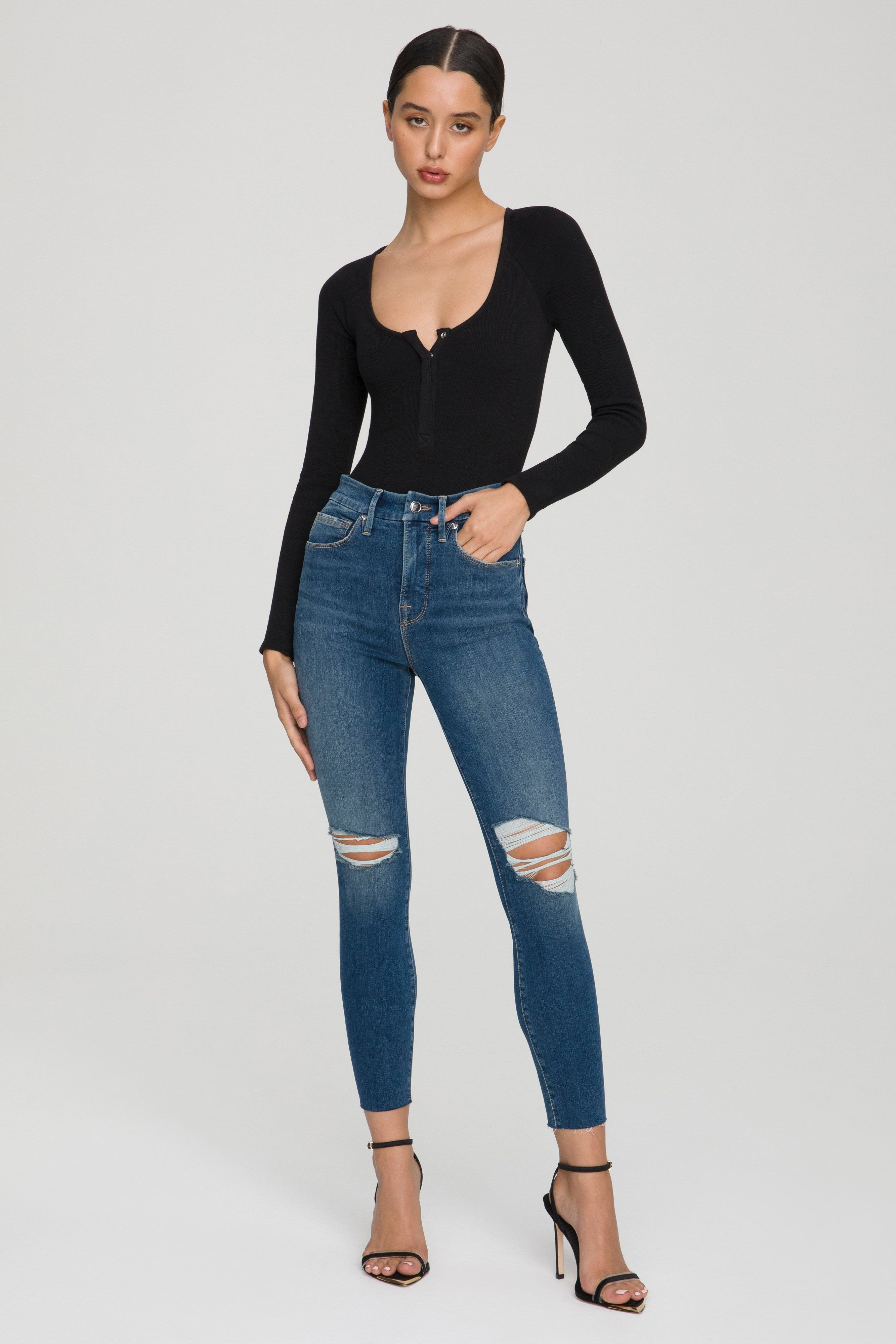 GOOD WAIST CROP SHADOW POCKETS | BLUE632 | Good American