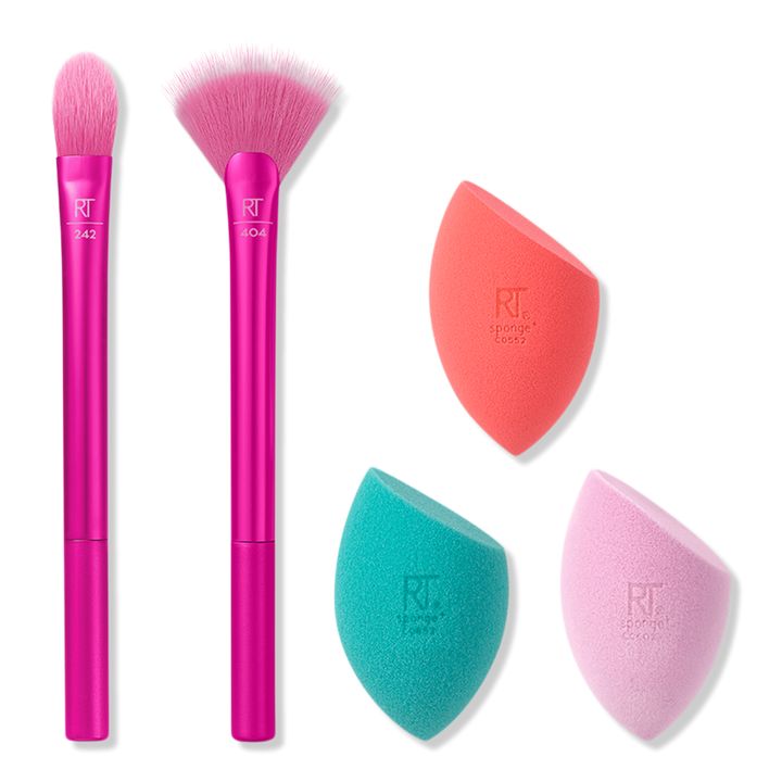 Limited Edition Bright Finish Makeup Brush & Sponge Set - Real Techniques | Ulta Beauty | Ulta