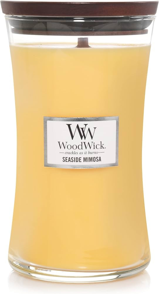 Woodwick Large Hourglass Candle, Seaside Mimosa, 21.5 oz, Yellow | Amazon (US)