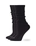 HUE Women's Slouch Socks 3 Pair Pack, Black/Black/Black, One Size | Amazon (US)