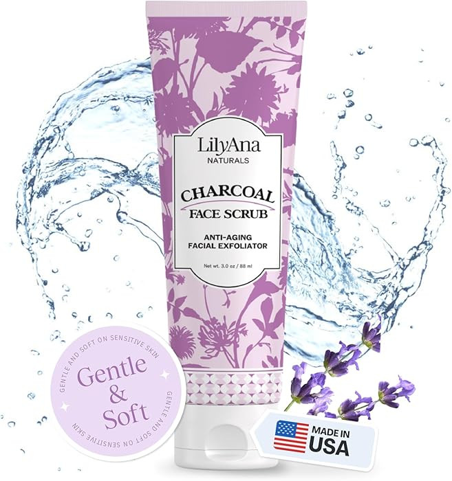 LilyAna Naturals Charcoal Face Scrub - Facial Exfoliator - Microdermabrasion Scrub - Facial Skin ... | Amazon (US)