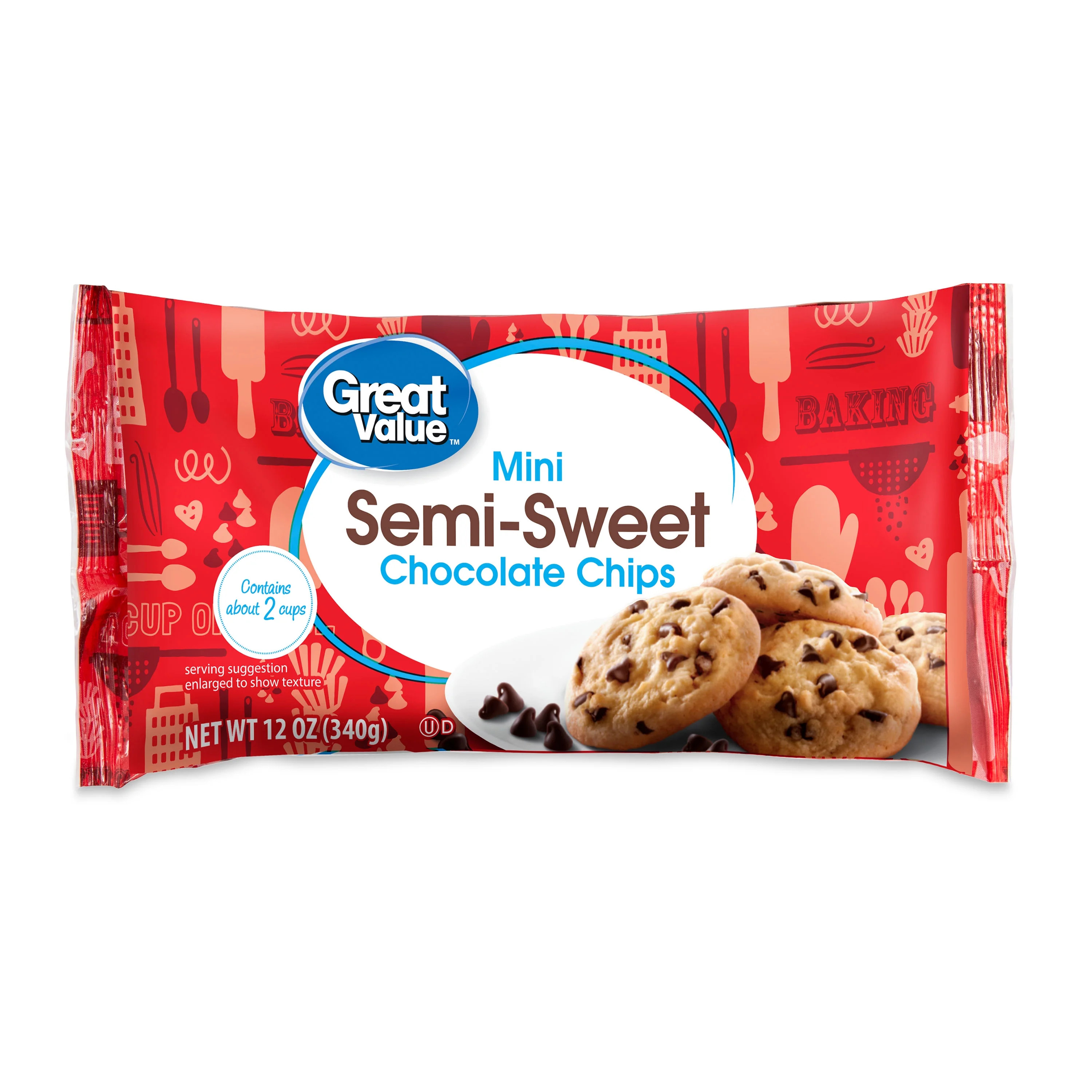 Great Value Mini Semi-Sweet Chocolate Baking Chips, 12 oz Bag | Walmart (US)