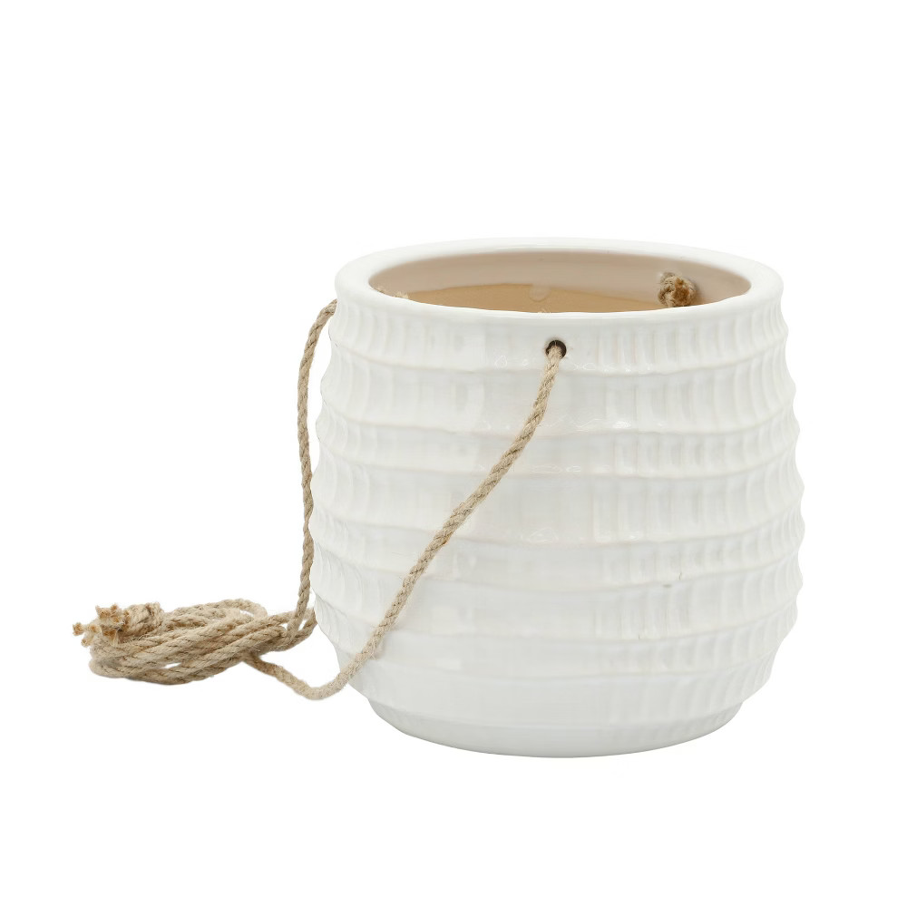 6"" Ceramic Dimpled Hanging Planter White - Sagebrook Home | Target