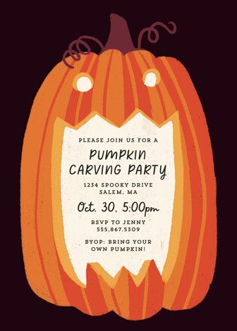 "Eat, Drink, and be Scary" - Customizable Holiday Party Invitations in Black by Rebecca Smith. | Minted