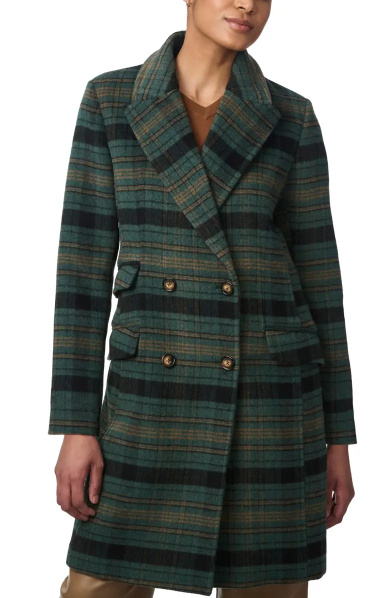 Bernardo Plaid Double Breasted Coat | Nordstrom | Nordstrom