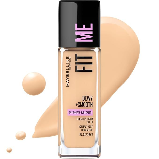 Maybelline Fit Me Dewy + Smooth Liquid Foundation Makeup, Light Beige, 1 Count (Packaging May Var... | Amazon (US)