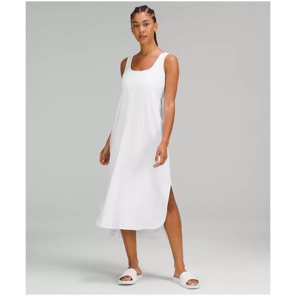 LULULEMON Pima Cotton Open-Back Midi Dress White sz 8 NEW Women's Athleisure | Poshmark