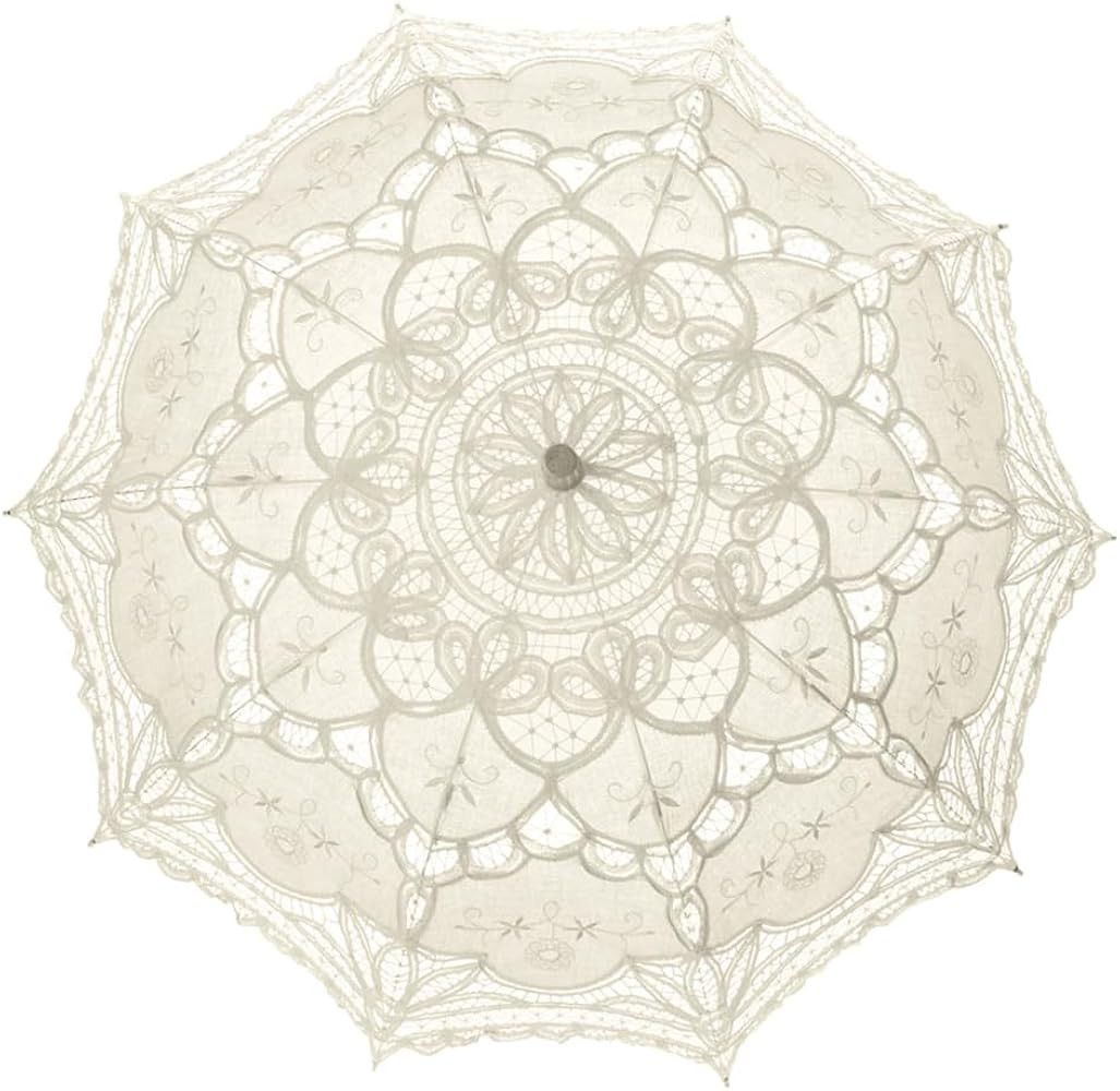 TopTie Vintage Lace Parasol, Wedding Bridal Umbrella, Photograph Parasol, Party Decorations Suppl... | Amazon (US)